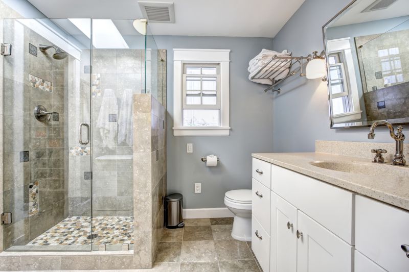 Corner Shower with Built-In Storage